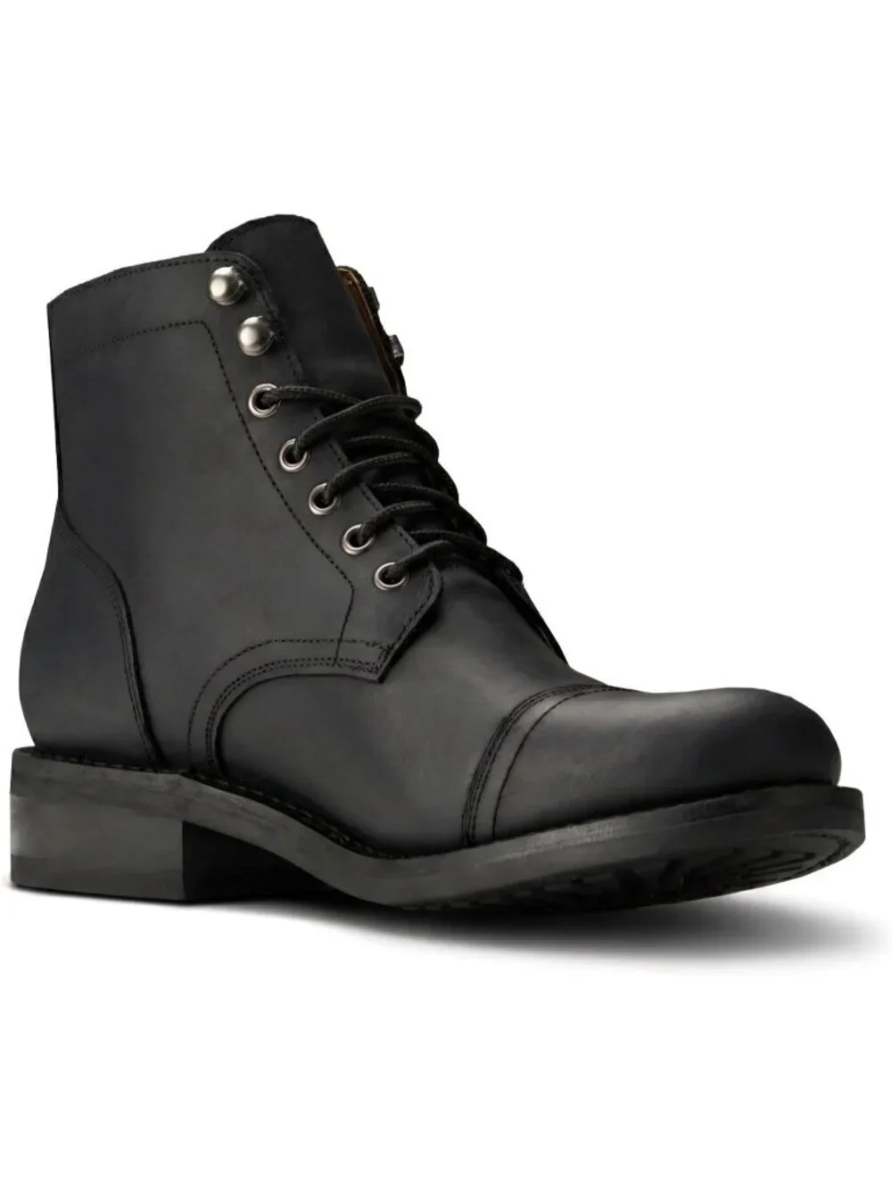 Men's Black Matte Casual Leather Dress Lace Up Ankle Boots Slip on Chukka Boots